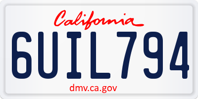 CA license plate 6UIL794