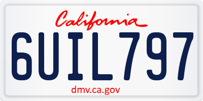 CA license plate 6UIL797