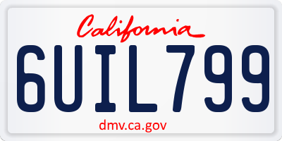 CA license plate 6UIL799