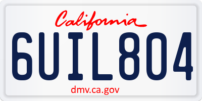 CA license plate 6UIL804