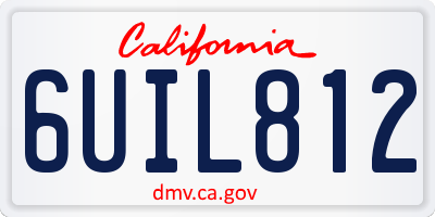 CA license plate 6UIL812