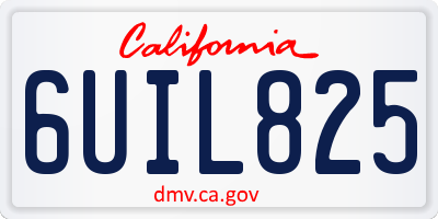 CA license plate 6UIL825