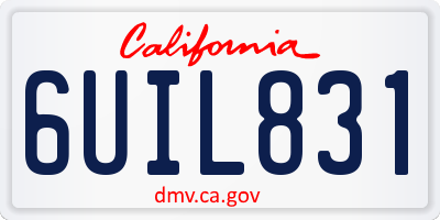 CA license plate 6UIL831