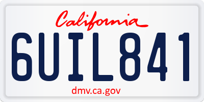 CA license plate 6UIL841