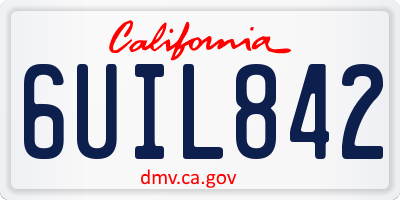 CA license plate 6UIL842