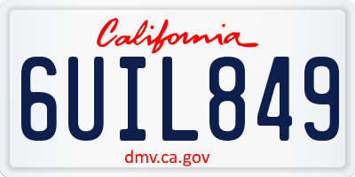 CA license plate 6UIL849