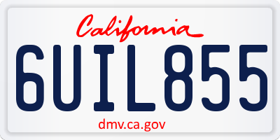 CA license plate 6UIL855