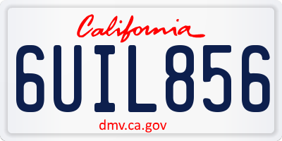 CA license plate 6UIL856