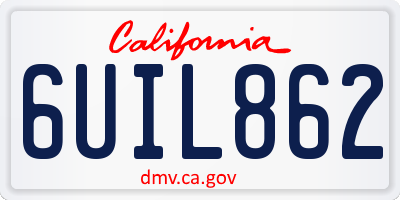 CA license plate 6UIL862
