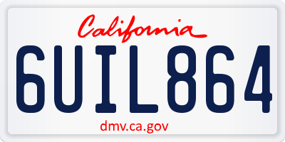 CA license plate 6UIL864