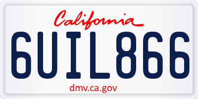 CA license plate 6UIL866