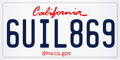 CA license plate 6UIL869