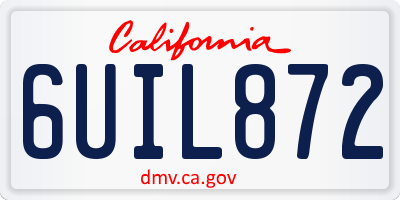 CA license plate 6UIL872