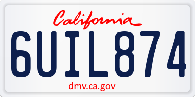 CA license plate 6UIL874