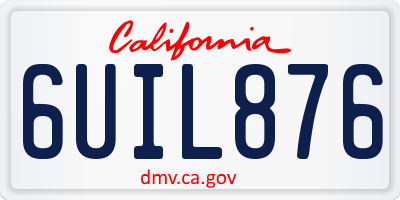CA license plate 6UIL876