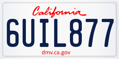 CA license plate 6UIL877