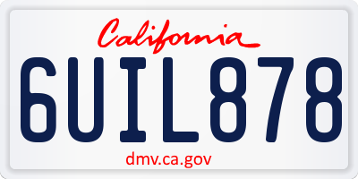 CA license plate 6UIL878