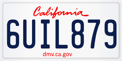 CA license plate 6UIL879