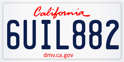 CA license plate 6UIL882