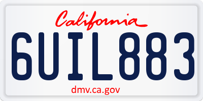 CA license plate 6UIL883