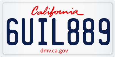 CA license plate 6UIL889