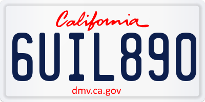 CA license plate 6UIL890