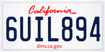 CA license plate 6UIL894