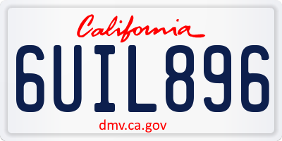 CA license plate 6UIL896