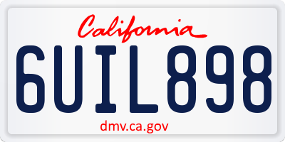 CA license plate 6UIL898