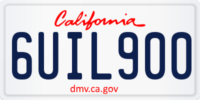CA license plate 6UIL900