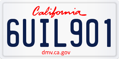 CA license plate 6UIL901