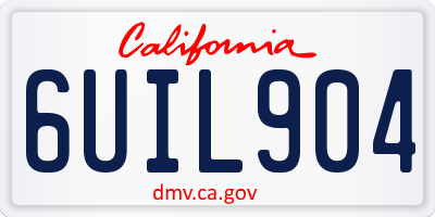 CA license plate 6UIL904