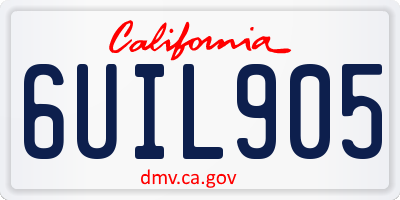 CA license plate 6UIL905