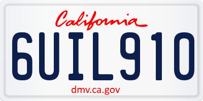 CA license plate 6UIL910