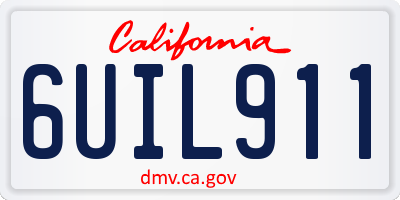 CA license plate 6UIL911