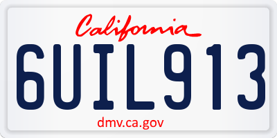 CA license plate 6UIL913
