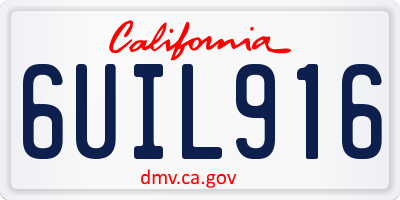 CA license plate 6UIL916