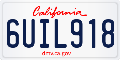 CA license plate 6UIL918