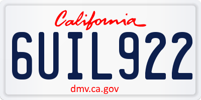 CA license plate 6UIL922