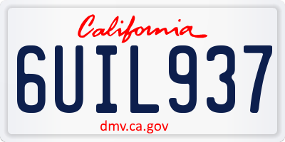 CA license plate 6UIL937