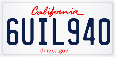 CA license plate 6UIL940