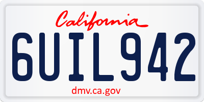 CA license plate 6UIL942