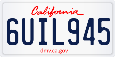CA license plate 6UIL945