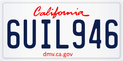 CA license plate 6UIL946