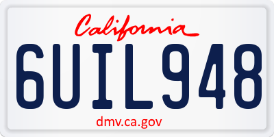 CA license plate 6UIL948