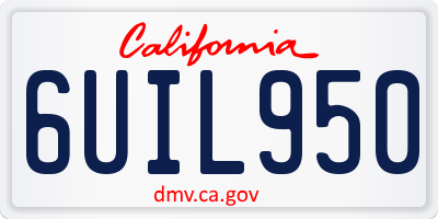 CA license plate 6UIL950