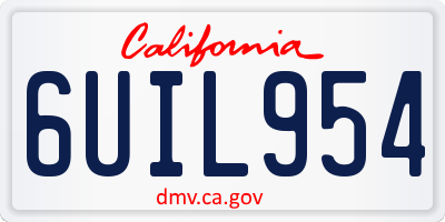 CA license plate 6UIL954