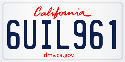 CA license plate 6UIL961