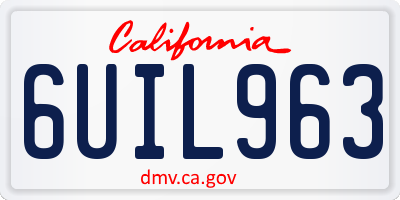 CA license plate 6UIL963