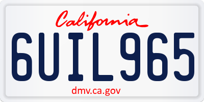 CA license plate 6UIL965